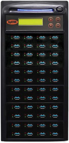 جهاز نسخ ومطهر Systor 1 إلى 7 USB 3.0/3.1 بسرعة 6 جيجابايت/الدقيقة - ناسخة ذاكرة فلاش متعددة مستقلة وممحاة محرك تخزين، سرعات نسخ تصل إلى 100 ميجابايت/ثانية (SYS-USB30100-7) in Kuwait