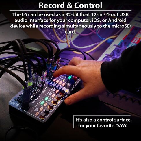 Zoom LiveTrak L6 حزمة خلاط رقمي ومسجل متعدد المسارات بـ 6 قنوات مع كابلات XLR بطول 2 × 10 قدم، وبطاقة microSDHC سعة 32 جيجابايت، وكابل USB، وبطاريات AA، ضمان محدود لمدة عام من المصنع in Kuwait
