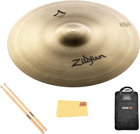 Zildjian A0493 20 بوصة صنج نغمة ألمانية سيمفونية - مفرد | حزمة مع أعواد الطبل، وحقيبة أعواد الطبل، وقماش تلميع أوستن بازار in Kuwait