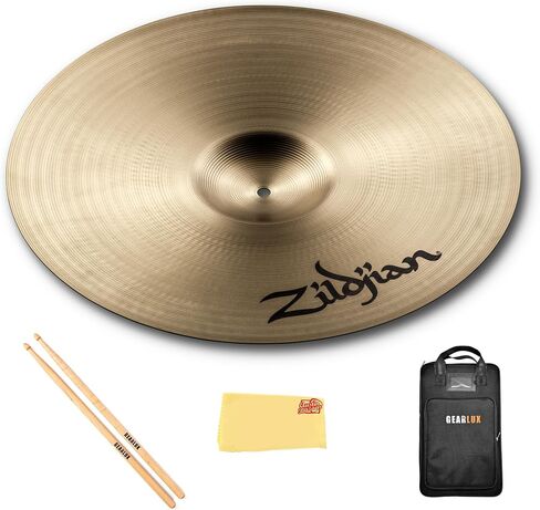 Zildjian A0493 20 بوصة صنج نغمة ألمانية سيمفونية - مفرد | حزمة مع أعواد الطبل، وحقيبة أعواد الطبل، وقماش تلميع أوستن بازار in Kuwait
