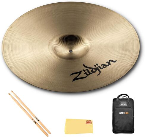 Zildjian A0493 20 بوصة صنج نغمة ألمانية سيمفونية - مفرد | حزمة مع أعواد الطبل، وحقيبة أعواد الطبل، وقماش تلميع أوستن بازار in Kuwait