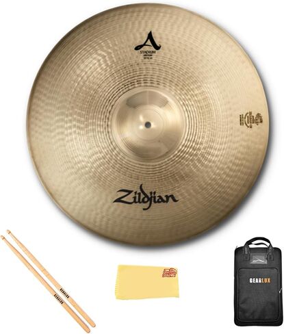 Zildjian A0486 20 بوصة ملعب متوسط ​​الصنج - مفرد | حزمة مع أعواد الطبل، وحقيبة أعواد الطبل، وقطعة قماش تلميع أوستن بازار in Kuwait