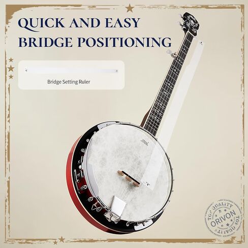 AKLOT Full-Sized Banjo Set: 38’’ 5 String Banjo with Remo Head, Removable Resonator, Geared 5th Tuner, 24 Brackets, Deluxe Beginner Kit with Gig Bag, Strings, Strap, Picks, Tuner, Bridge Ruler in Kuwait