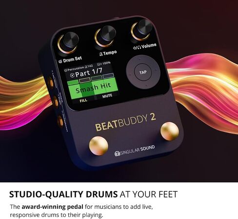 Singular Sound BeatBuddy 2: Drum Machine Pedal with Studio-Quality Drums, Real-Time Control, Fills, Transitions, and Song Parts in Kuwait