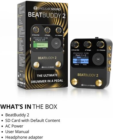 Singular Sound BeatBuddy 2: Drum Machine Pedal with Studio-Quality Drums, Real-Time Control, Fills, Transitions, and Song Parts in Kuwait