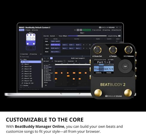 Singular Sound BeatBuddy 2: Drum Machine Pedal with Studio-Quality Drums, Real-Time Control, Fills, Transitions, and Song Parts in Kuwait