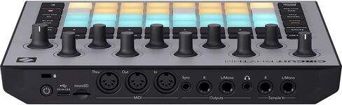 Novation AMS-CIRCUIT-RHYTHM جهاز أخذ عينات إيقاع الدائرة وصندوق Groovebox مع 8 مسارات عينات وحزمة جهاز التسلسل مع حزمة حماية محسنة CPS لمدة عامين in Kuwait