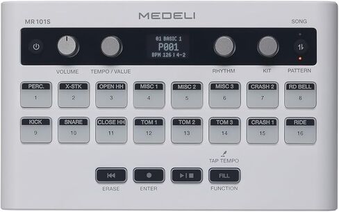 Medeli MR101S Portable Drum Machine, White in Kuwait