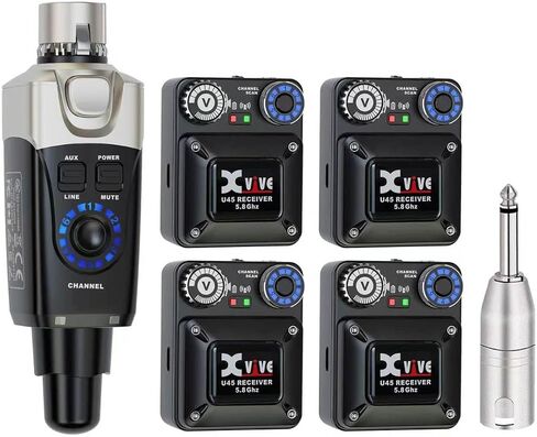 Xvive U45 Wireless in-Ear Monitor System with 5.8GHz Transmitter and Receiver (Black) in Saudi Arabia