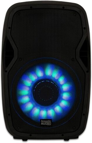 Acoustic Audio by Goldwood 1000W Bluetooth Speaker w/ Flashing LED, Large Plug-In PA System w/ Stand, Mic, & Remote for Karaoke, DJ, or Tailgate Party in Kuwait