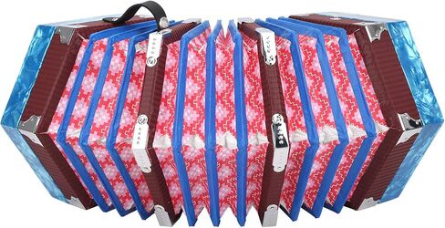 Concertina Accordion, Professional Portable Musical Instrument with Adjustable Hand Strap and Carry Bag, for Adults Beginners Kids Performance (Sky Blue) in Kuwait