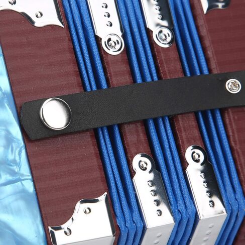 Concertina Accordion, Professional Portable Musical Instrument with Adjustable Hand Strap and Carry Bag, for Adults Beginners Kids Performance (Sky Blue) in Kuwait