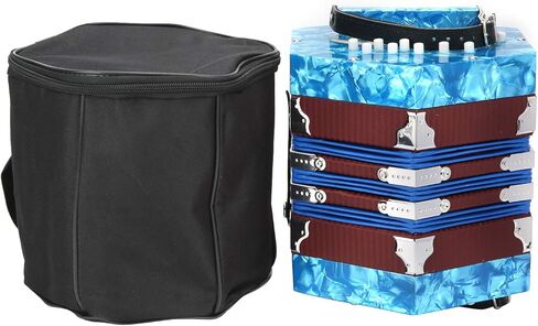 Concertina Accordion, Professional Portable Musical Instrument with Adjustable Hand Strap and Carry Bag, for Adults Beginners Kids Performance (Sky Blue) in Kuwait