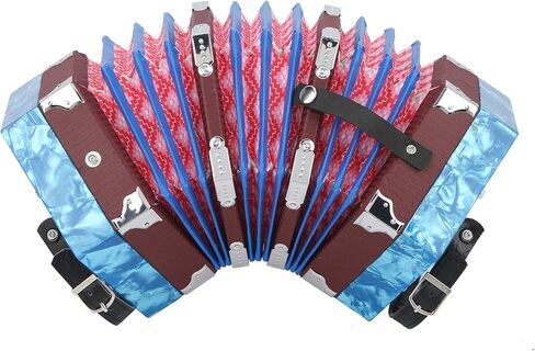 Sky Blue Concertina Accordion, Anglo Style, Portable, Beginner-Friendly with Carrying Bag in Kuwait