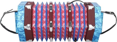 Concertina Accordion, Professional Portable Musical Instrument with Adjustable Hand Strap and Carry Bag, Ideal for Adults Kids Beginners Performances (Red) in Kuwait