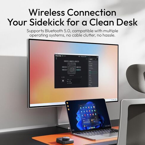 ULANZI D100H Wireless Video Editing Keyboard with Dial Knob | Haptic Dial, 7 Customizable Keys, Dual-Mode 60-Day Battery, BLE 5.0 3-Device, Ulanzi Connect Lighting & Smart Home in Kuwait