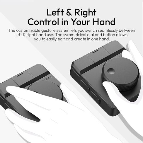 ULANZI D100H Wireless Video Editing Keyboard with Dial Knob | Haptic Dial, 7 Customizable Keys, Dual-Mode 60-Day Battery, BLE 5.0 3-Device, Ulanzi Connect Lighting & Smart Home in Kuwait