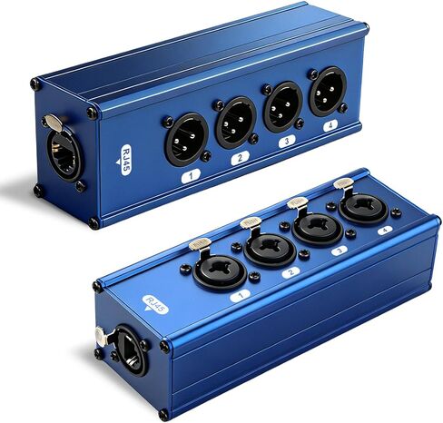 2Pack XLR over Ethernet 4 Channel Audio over Ethernet XLR to Cat5 Adapter, Dmx Network Extender XLR TRS to RJ45 Ethercon Cat 5 Cat6 Long Distance Audio Signal Transmission Extension in Saudi Arabia