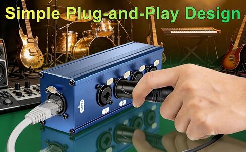 2Pack XLR over Ethernet 4 Channel Audio over Ethernet XLR to Cat5 Adapter, Dmx Network Extender XLR TRS to RJ45 Ethercon Cat 5 Cat6 Long Distance Audio Signal Transmission Extension in Saudi Arabia