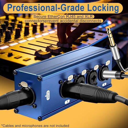 2Pack XLR over Ethernet 4 Channel Audio over Ethernet XLR to Cat5 Adapter, Dmx Network Extender XLR TRS to RJ45 Ethercon Cat 5 Cat6 Long Distance Audio Signal Transmission Extension in Saudi Arabia