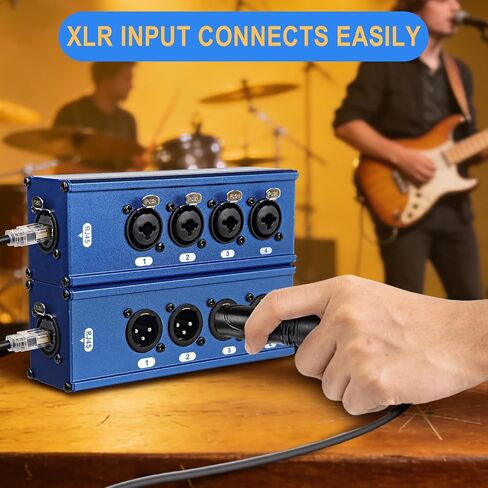 2Pack XLR over Ethernet 4 Channel Audio over Ethernet XLR to Cat5 Adapter, Dmx Network Extender XLR TRS to RJ45 Ethercon Cat 5 Cat6 Long Distance Audio Signal Transmission Extension in Saudi Arabia