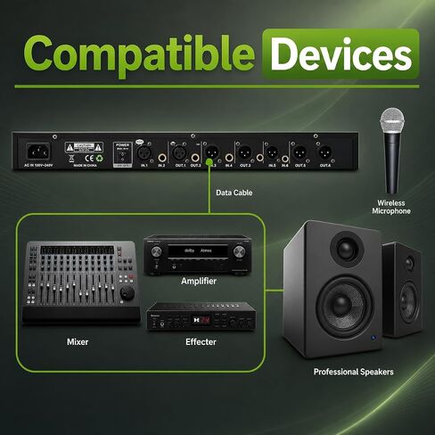 Professional Feedback Suppressor, Feedback Eliminator, Microphone Anti-Howling Audio Processor for Performance Stage KTV Conference Music Room (6 in 6 out) in Saudi Arabia