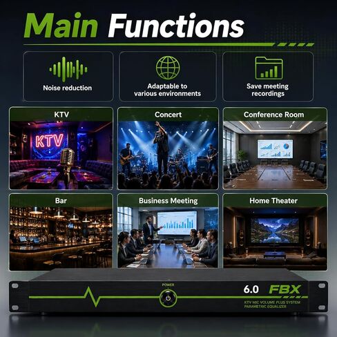 Professional Feedback Suppressor, Feedback Eliminator, Microphone Anti-Howling Audio Processor for Performance Stage KTV Conference Music Room (6 in 6 out) in Saudi Arabia