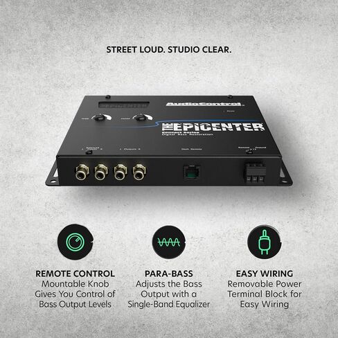 AudioControl The EPICENTER Concert Series Digital Bass Booster Restoration Processor w/ACR-1 Dash Mount Remote Control & Stinger 3ft 2-Channel OFC RCA Stereo Interconnect for Car Audio Systems in Saudi Arabia