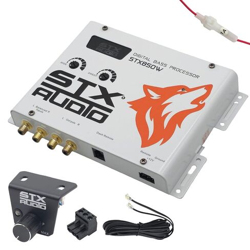 STX Audio STX850W - Digital Bass Processor with Dash Mount Remote, Balanced RCA Inputs, 133dB SNR, Customizable Sweep & Wide Controls - Ideal for Car Audio Systems in Kuwait