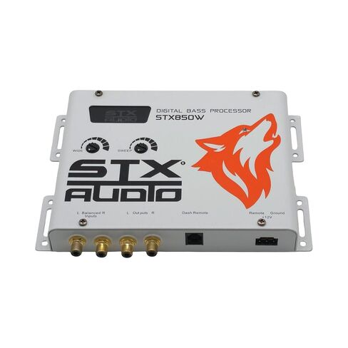 STX Audio STX850W - Digital Bass Processor with Dash Mount Remote, Balanced RCA Inputs, 133dB SNR, Customizable Sweep & Wide Controls - Ideal for Car Audio Systems in Kuwait