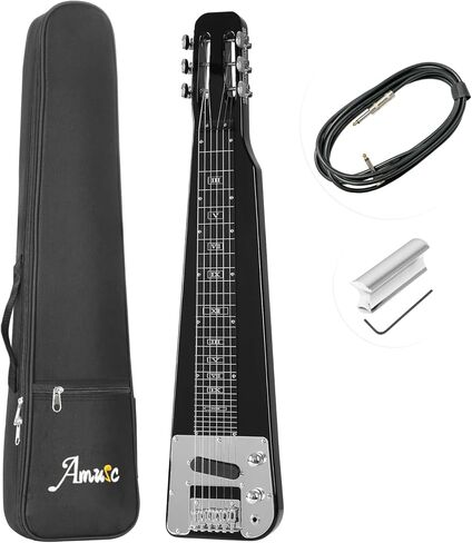 Lap Steel Guitar, Slide Steel Guitar Electric, 6 Strings Slotted Head Stock Guitars with Gig Bag & Slide Bar (Sunburst Color) in Kuwait