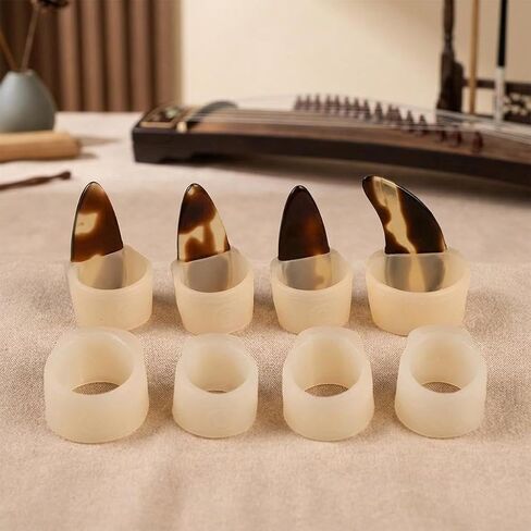 8Pcs Silicone Guzheng Nail Covers with 4 Picks for Instrument Playing Learning in Kuwait