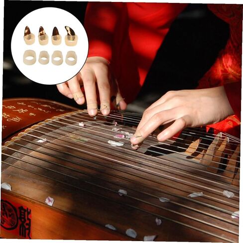 8Pcs Silicone Guzheng Nail Covers with 4 Picks for Instrument Playing Learning in Kuwait
