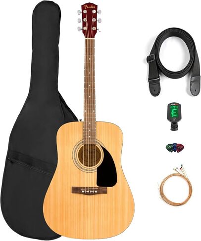 Fender California Redondo Acoustic Guitar - White Bundle with Gig Bag, Strap, Strings, Picks, and Austin Bazaar Instructional Video in Kuwait
