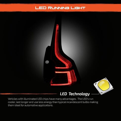 AKKON - Fit 2018-2024 فولفو XC60 Premium LED ضوء خلفي للجري طراز OE استبدال مصباح السائق الجانب الأيسر in Kuwait
