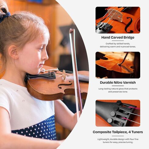Franz Hoffmann Amadeus Beginner Viola – Full Size Student Viola with Pre-Set Bridge, Professionally set up in the USA– for Kids, Teens & Adults (15.5") in Saudi Arabia