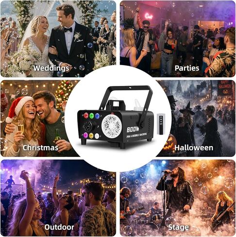 Fog Bubble Machine 800W 2-in-1 Bubble Fog with RGB Lights & Remote Control, Smoke Bubble Maker, Halloween Bubble Fog Machine for Parties,Birthdays, Stage Effects, Indoor Outdoor Events | Halloween Bubble Fog Machine for Parties,Birthdays, Stage Effects, I in Saudi Arabia