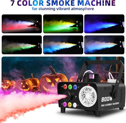 Fog Bubble Machine 800W 2-in-1 Bubble Fog with RGB Lights & Remote Control, Smoke Bubble Maker, Halloween Bubble Fog Machine for Parties,Birthdays, Stage Effects, Indoor Outdoor Events | Halloween Bubble Fog Machine for Parties,Birthdays, Stage Effects, I in Saudi Arabia