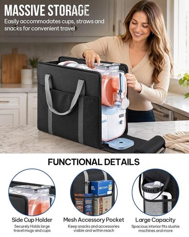 BS-VOG Enlarged Fit Carrying Bag for Ninja SLUSHi Max XXL (FS605), Portable Travel Tote with Thickened Bottom Padding, Waterproof Storage Bag for Ninja Slushie Machine Accessories, Camping Party RV in Saudi Arabia