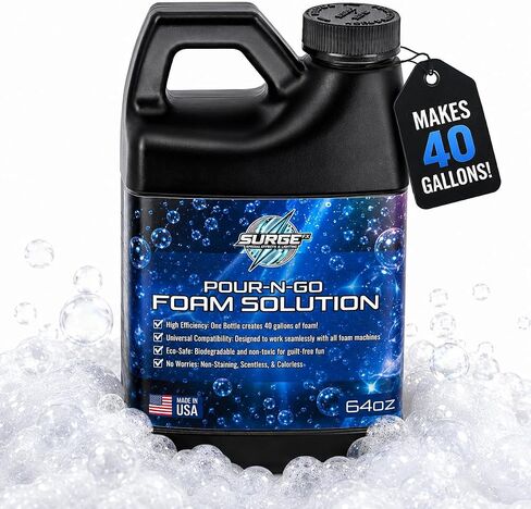 SurgeFX Foam Party Machine Solution – Makes Up to 40 Gallons of Water – Ultra Concentrated, Non-Toxic & Hypoallergenic – Compatible with All Foam Machines for Parties & Events (40 Gallons of water) in Saudi Arabia