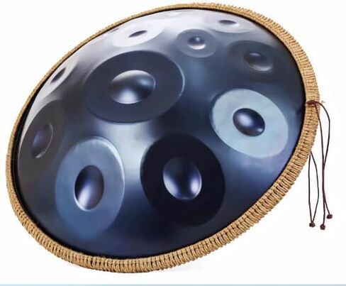 Vibrant Electroplated Blue 22 Inch 10-Note D Minor Handpan Drum, Premium Stainless Steel 440HZ Tuned Hand Drum for Yoga Meditation, Sound Therapy & Music Gift with Carry Bag, Mallets and Stand in Kuwait