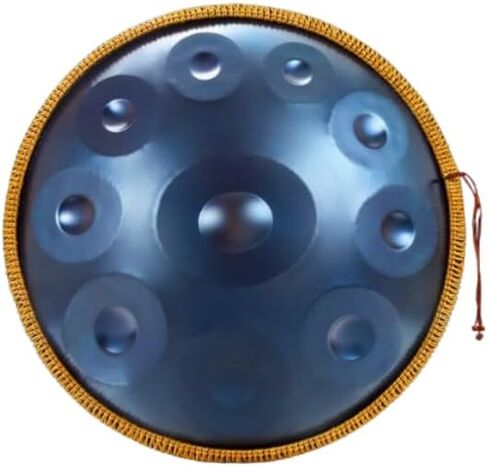 Vibrant Electroplated Blue 22 Inch 10-Note D Minor Handpan Drum, Premium Stainless Steel 440HZ Tuned Hand Drum for Yoga Meditation, Sound Therapy & Music Gift with Carry Bag, Mallets and Stand in Kuwait