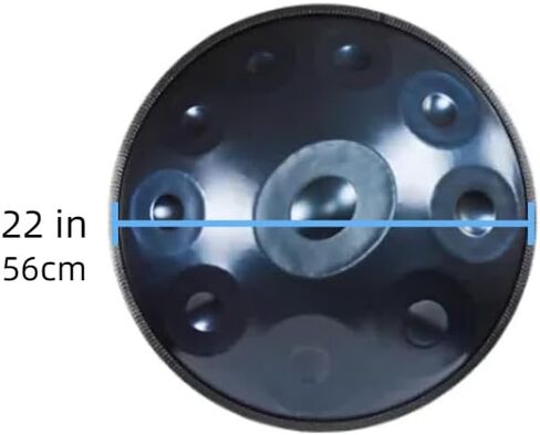 Vibrant Electroplated Blue 22 Inch 10-Note D Minor Handpan Drum, Premium Stainless Steel 440HZ Tuned Hand Drum for Yoga Meditation, Sound Therapy & Music Gift with Carry Bag, Mallets and Stand in Kuwait