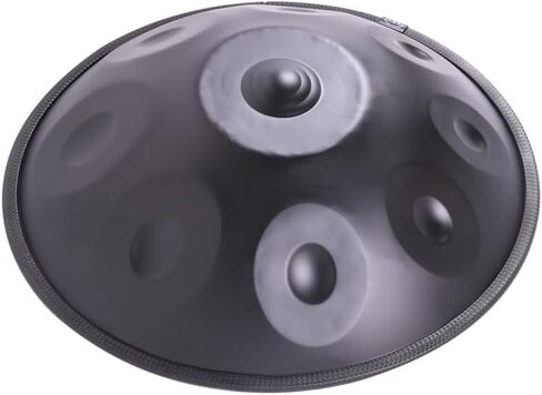 18 بوصة 9 ملاحظات Kurd D Minor Black Handpan Drum، أداة قرع من الفولاذ المقاوم للصدأ 440 هرتز مع ملحقات كاملة كاملة in Kuwait
