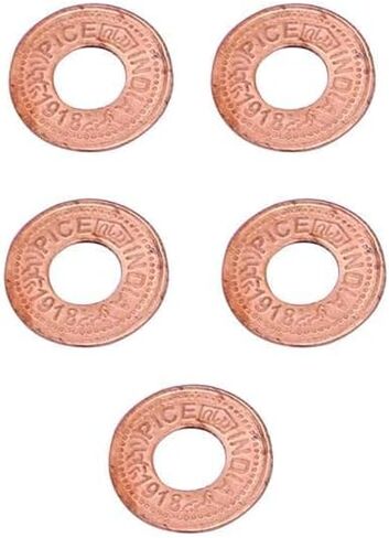 Puja/Copper Coin with Hole/Tambe Ka Sikka for Pooja/Astrological and Lal Kitab Remedy (2 cm) (Copper) Tamba Sikke Pack of 5 in Kuwait