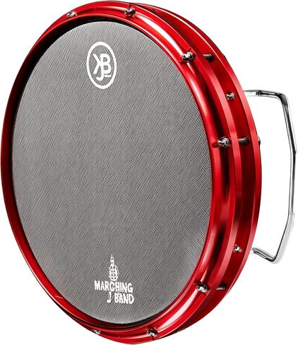 طبلة JBK Red Marching Snare Drum، مصنوعة من سبائك الألومنيوم مع رأس من القماش الباليستي، طبلة محمولة خفيفة الوزن للغاية - أحمر in Kuwait