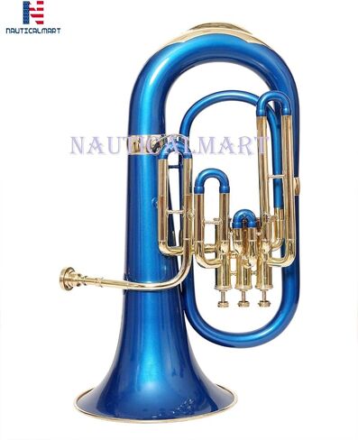 Brass Bb Euphonium 3 Valve - Blue Musical Instrument Gift in Kuwait