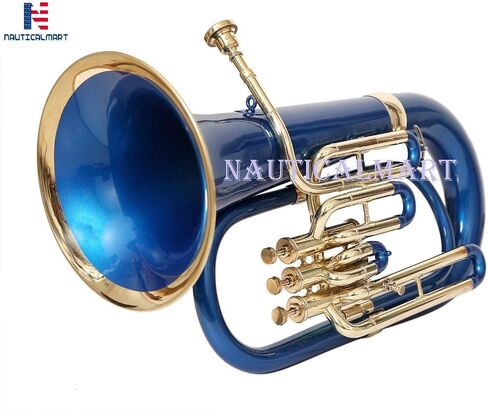 Brass Bb Euphonium 3 Valve - Blue Musical Instrument Gift in Kuwait