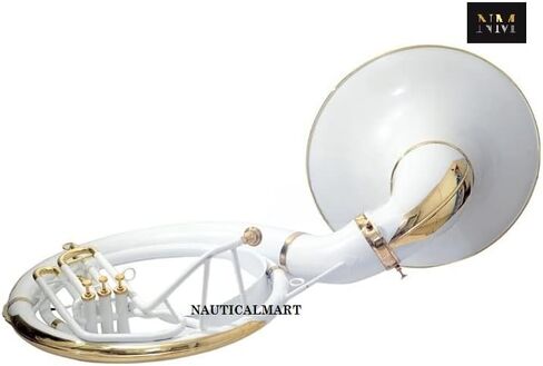 Brass Bb 22" Valve Sousaphone Mouth Piece with Carry Bag Handmade Musical Instrument Gift (White) in Kuwait