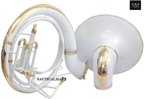 Brass Bb 22" Valve Sousaphone Mouth Piece with Carry Bag Handmade Musical Instrument Gift (White) in Kuwait